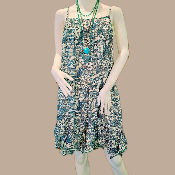 KARMA Hwy *3 Prints Avail* Teal Babydoll Mini Fluffer Dress OS NWT - Picture 1 of 8